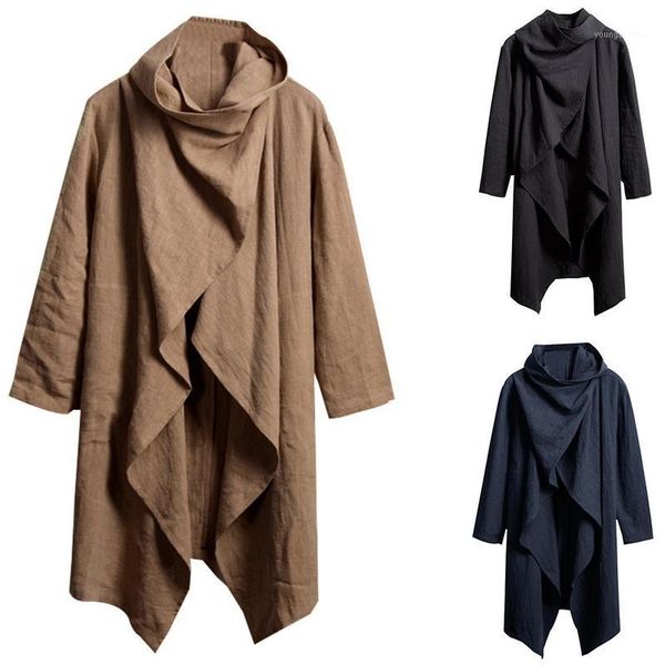 

men's trench coats khaki male classic autumn winter long coat men casual loose jacket overcoat streetwear1, Tan;black