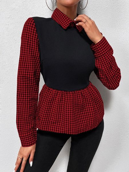 

gingham print 2 in 1 j78n#, White