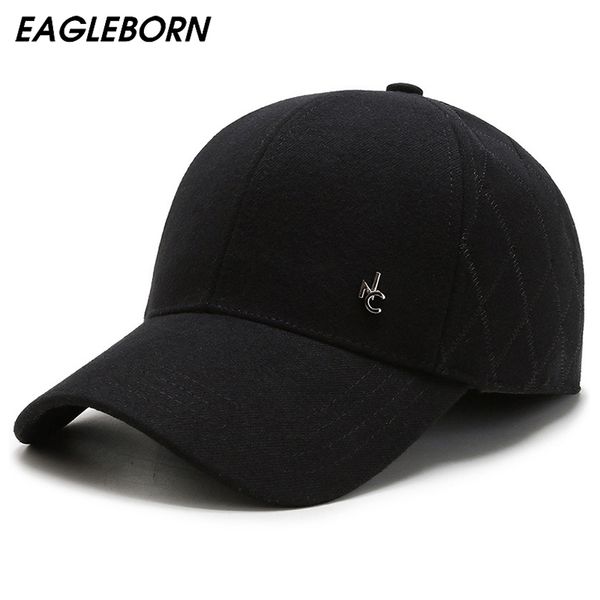 

new winter men baseball cap dad hat caps trucker hat winter ear cap winter warm stripe black navy blue baseball hat for men gift 201019, Blue;gray