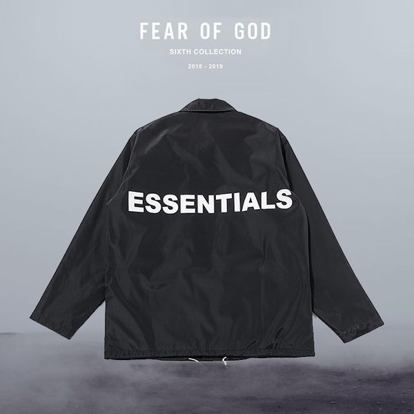 

fear of god essentials windbreak coat jacket man sportswear woman streewears winter fleece coat long sleeve autumn sports mens clothes, Black;brown