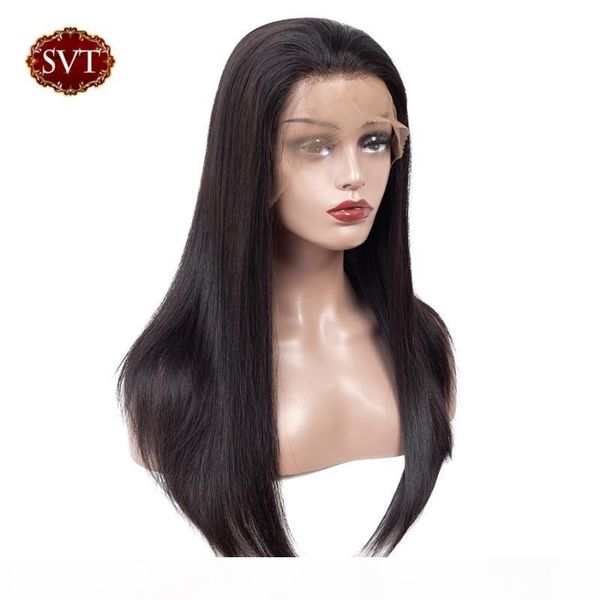 

свт волосы 13x4 париков фронт шнурок человеческих волос pre щипковые для чернокожих женщин remy малазийских прямого парик фронта шнурка, Black;brown