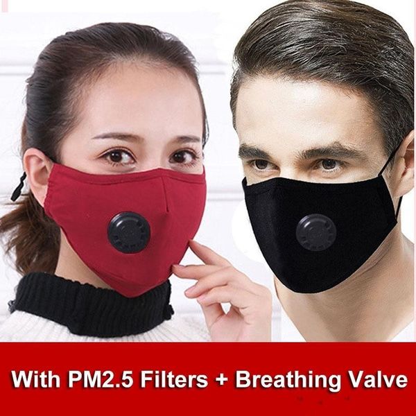 

dhl ship mask anti-dust washable respirator pm2.5 with carbon filter protective reusable breathing valve face masks