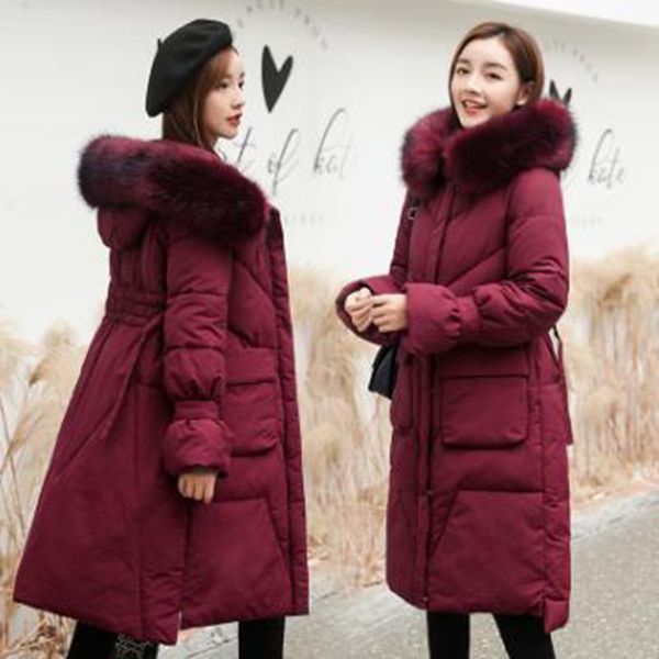 

wholesale winter women's fashion loose mid-length down cotton padded jacket, Black