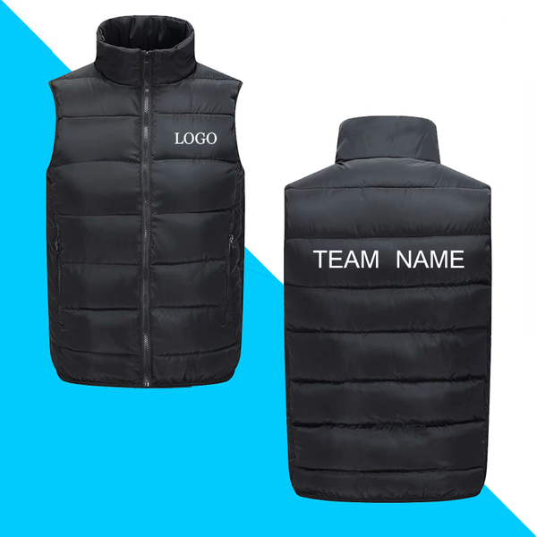 

diy logo jackets coats new autumn winter ultra light sleeveless jackets coats portable casual waistcoat for man and women, Black;brown