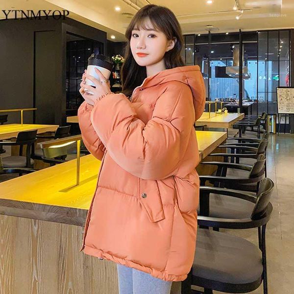 

ytnmyop autumn and winter coat women hooded warm parkas loose woman padded clothing female jackets outerwear s-2xl1, Black
