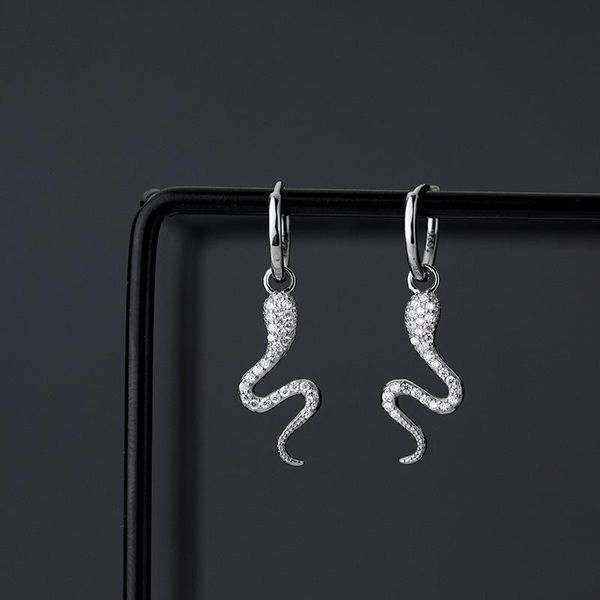 

s925 sterling silver snake curve hoop earrings boho jewelry korea minimalism broncos pendientes charm earrings for women, Golden;silver