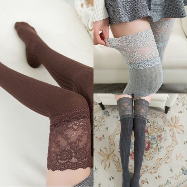 

bcqnk lace lace and stockingssocks women vertical high tube cotton base socks non-slip over-thigh w3ihl for stockingsover-knee stockings, Black