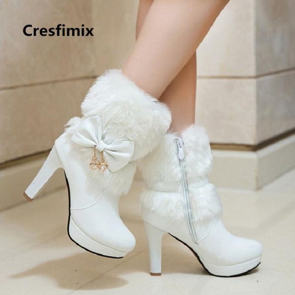 

botas de mulheres women fashion comfortable bow tie pink winter warm boots lady casual pu leather boots e2329, Black