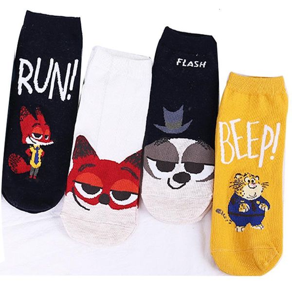 

10pairs cartoon animal print ladies cotton socks cute animal funny student socks novelty harajuku fashion animal series socks, Black