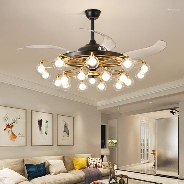 

invisible ceiling fan light modern minimalist living room ceiling fan light dining room with lights remote control1