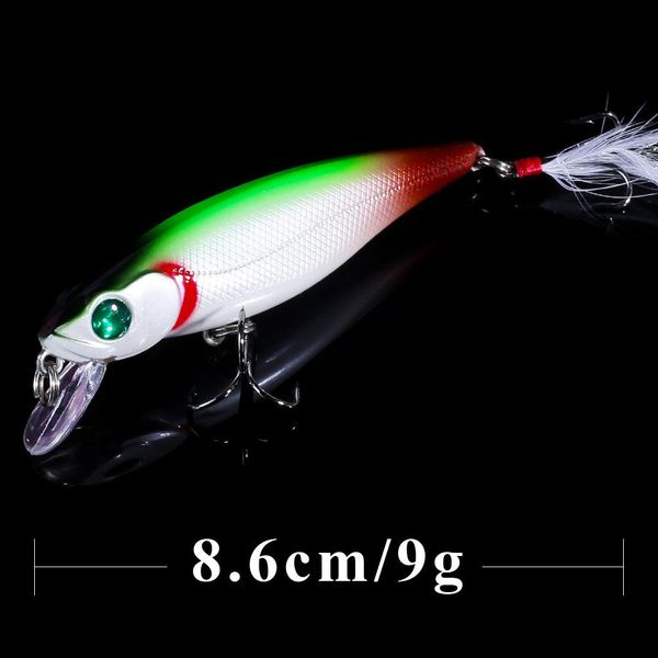 

qxo qxo рыболовные приманки 8,6 см 9g wobbler propeller minnow ложка ложка для рыбалки морской реки сада wobbler для троллинга sqczje