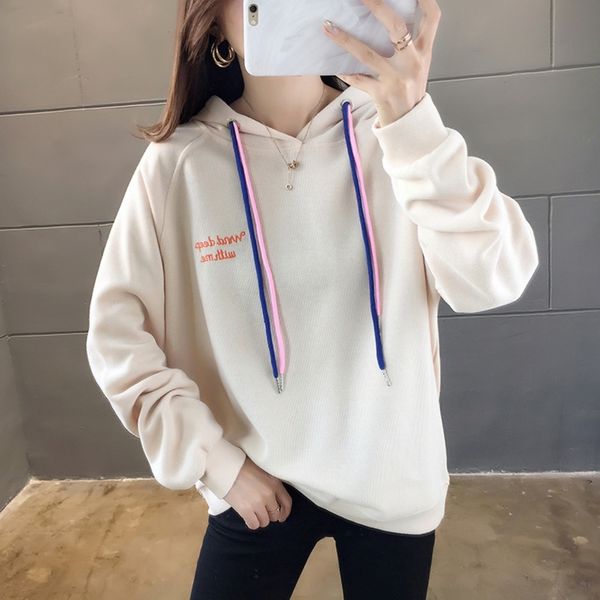 

kmit4 tzfmm2020 размера письма sweatersweater пальто покрытия coat большого свитер живот 100 похудение свободного длинный рукав толстого выш, Black
