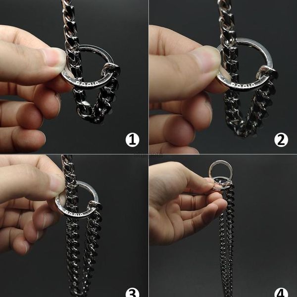 

stainless steel dog training choke collar metal slip chain with m link for pitbull bulldog with gift wmtcxb