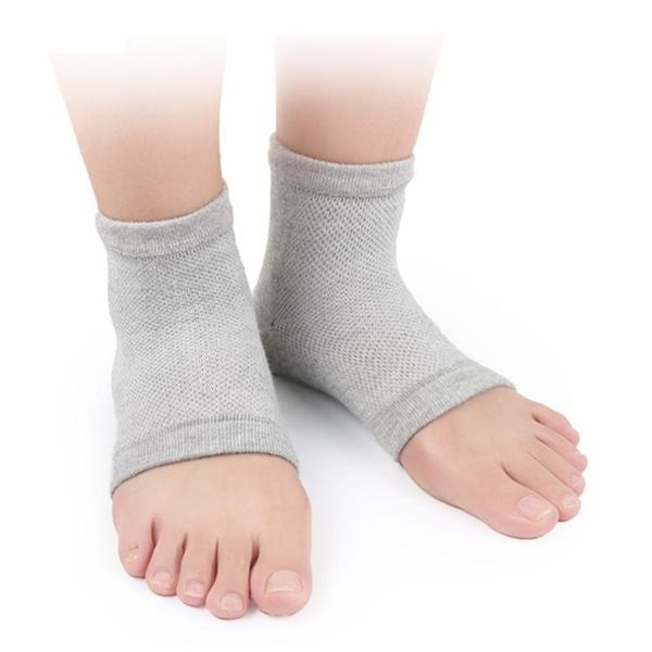 

sports socks moisture cracked heel silicone gel sock protection sleeve moisturizing pain cushion ankle 2021, Black