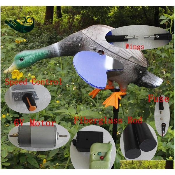 

xilei factory directly sell dc 6v remote control hdpe plastic green head decoy wholesale duck decoys with m qylfia packing2010