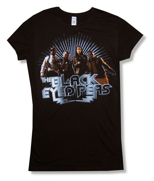 

black eyed peas group p burst girls juniors black t shirt med new official sport hooded sweatshirt hoodie