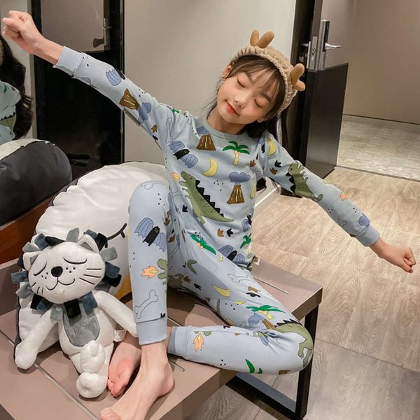 

autumn and long winter cotton round sve neck girls' home suit n34u, Blue;red