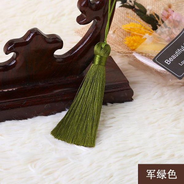 

10 шт. 8 см silk statin tassel щетка ручной работы ремесла diy серьги подвесная комната украшения аксессуаров для ювелирных изделий выводы w, Black