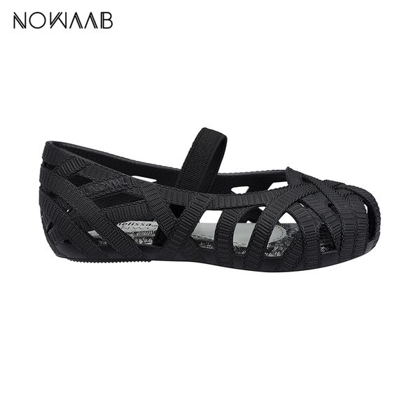

mini melissa new crystal jelly children hollow shoes toddler girls kids sandals princess breathable y200619, Black;red