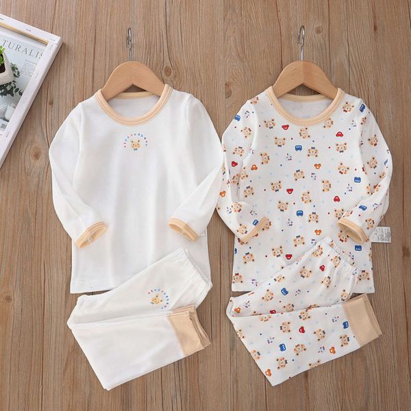 

cotton xisongwu 20 new seri songyou cartoon wool boys and girls t-shirt autumn pants pajamas underwear cover mkne, Blue;red