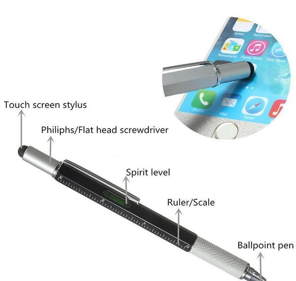 

multi function screwdriver ruler spirit level tool ballpoint pen with a and scale stylus for t bbypwa packing2010