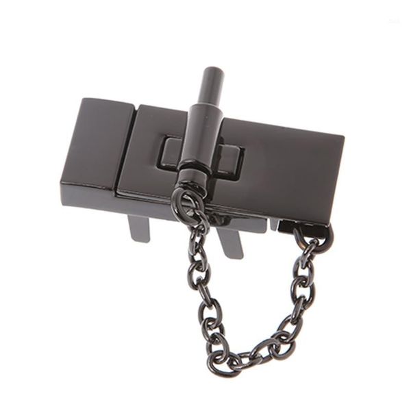 

rectangle handbag twist lock diy craft case clasp metal buckle switch button1, Black