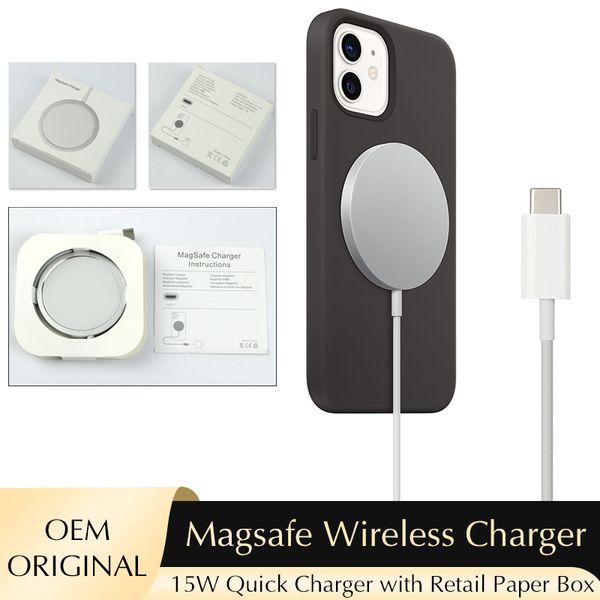

magsafe wireless charger 15w quick chargers for iphone 12 11 fast charging type-c cable pop up charging window with retail box