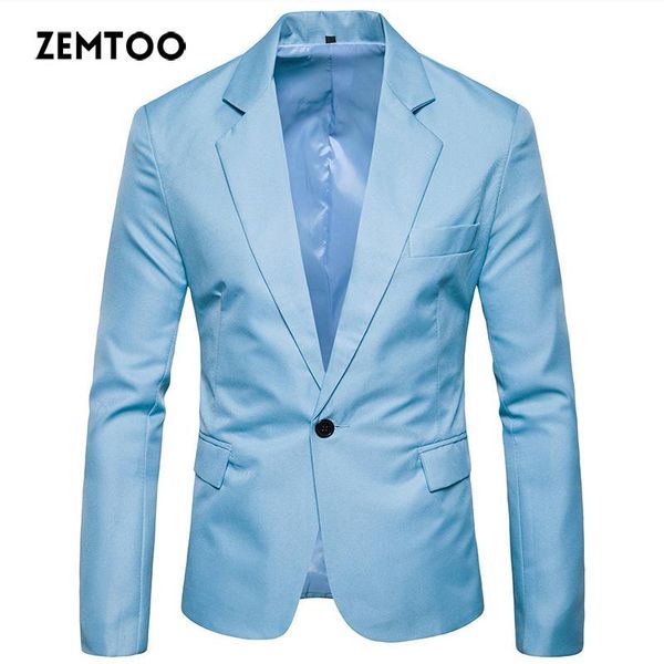 

men's suits & blazers zemtoo fashion men blazer casual slim fit suit jacket british's 2021 style masculin solid color ze0463, White;black