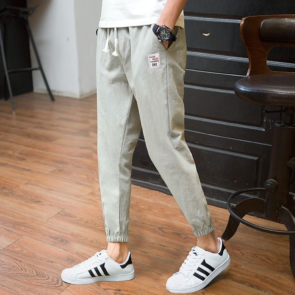 

easrq spring and summer leggings tight casual cropped men's nine men's pants overalls casual sports pants uee32, Blue