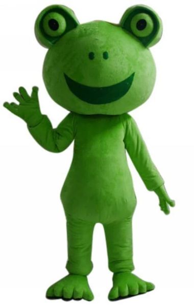 Halloween adorável verde sapo mascote traje de alta qualidade personagem de desenhos animados roupas adultos tamanho Natal carnaval festa de aniversário outdoor outfit