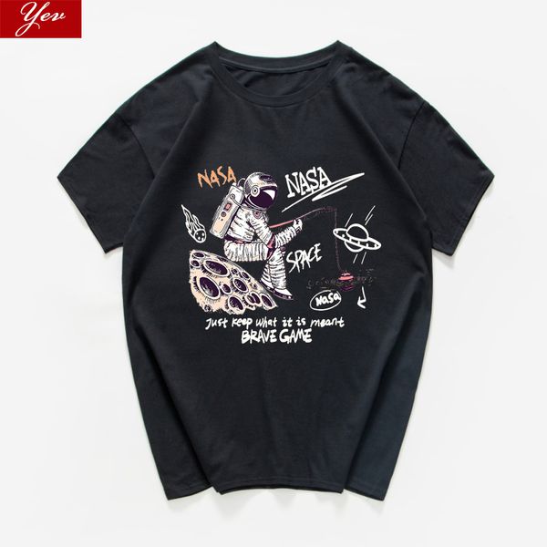 

brave game astronaut fishing stars sarcastic graphic space novelty funny loose streetwear sport hooded sweatshirt hoodie men t shirt