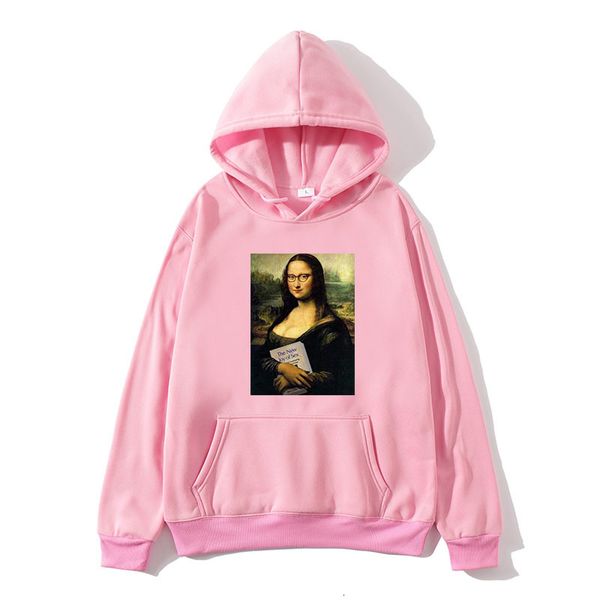 

2021 new mona lisa oversized cat hoodie women korean 90s kawaii harajuku female casual sweatshirt funny hood ullzang cartoon winter 2pmb, Black