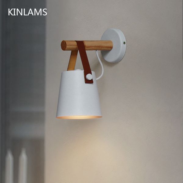 

wooden simple creative wall light led bedroom bedside decoration morden nordic design living room corridor l e27 wall lamps 1020