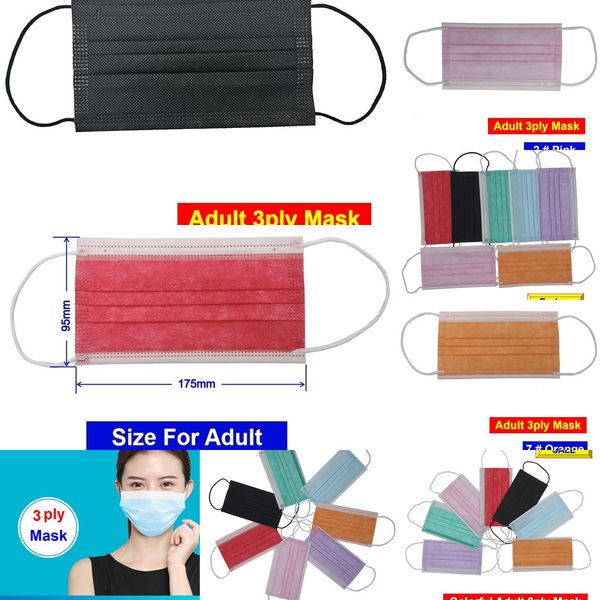 

factroy retail fress 3ply face disposable colorful 3 ply mask bfe&gt;95% 4 ijwmx