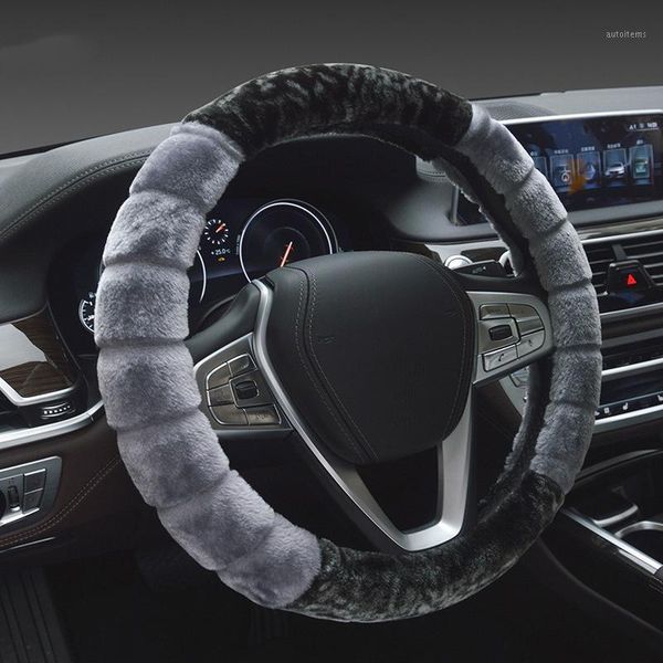 

soft plush comfortable car steering wheel cover winter warm steering wheel cover auto decoration relive hand fatigue1