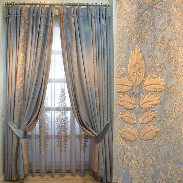 

custom curtains for living room bedroom neo-classical velvet curtains luxury1