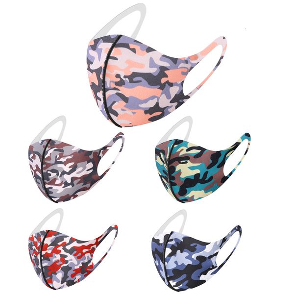 

kids adults children mask camo silk ice camouflage breathable foldable mouth masks anti dust washable reusable mas