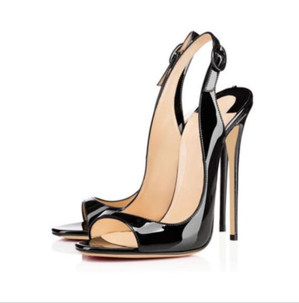 

sgesvier open toe women sandals rome sandals thin high heel blue women peep toe summer shoes plus size 34-45, Black