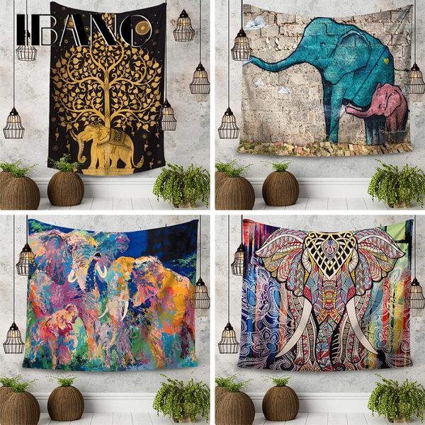 

ibano mandalas wall tapestry bohemian hanging tapestry elephant pattern decoration for bedroom dorm yoga mat tablecloth1