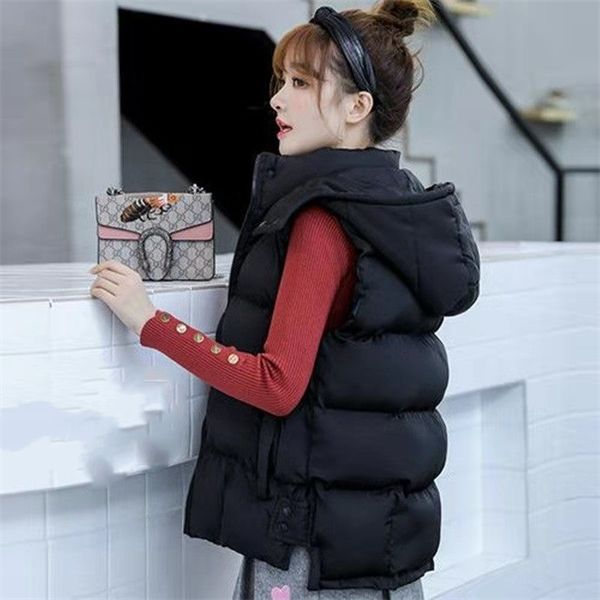 

black/white women's winter vest sleeveless jacket women warm vest coat waistcoat plus size xl 2019 female winter clothes 1023