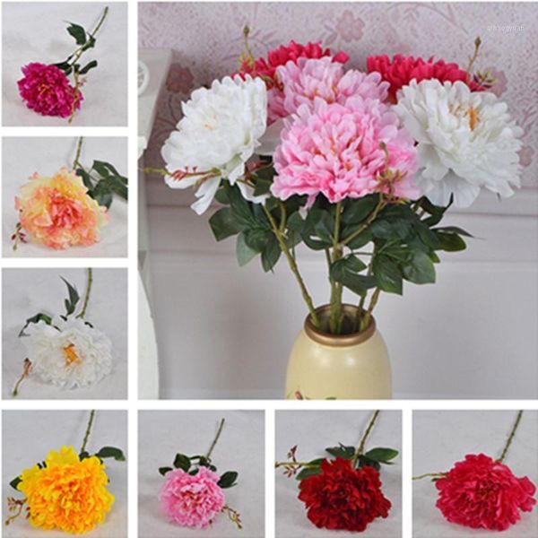 

10pcs fake single stem peony 27.56" length simulation peonia full open for wedding home decorative artificial flowers1