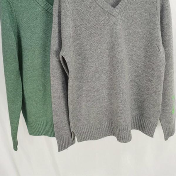 

women's sweaters green women sweater 2021 autumn and winter loose v-neck solid color long-sleeved cashmere knitted grey, White;black