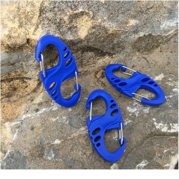 

100pcs mini plastic hollow climbing carabiner clip dual release buckles molle tactical backpack bag edc tools camping ac jllyai