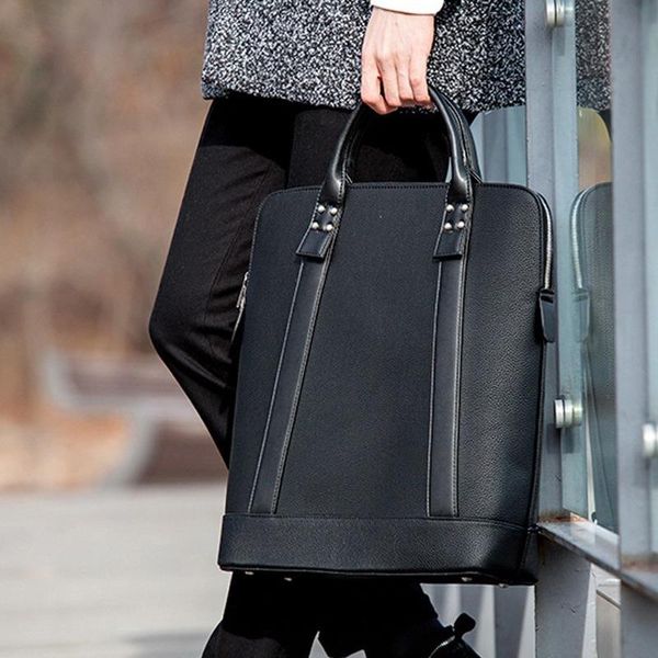 

men's business briefcase multi-purpose korean-style casual large-capacity pu portable men leather bag