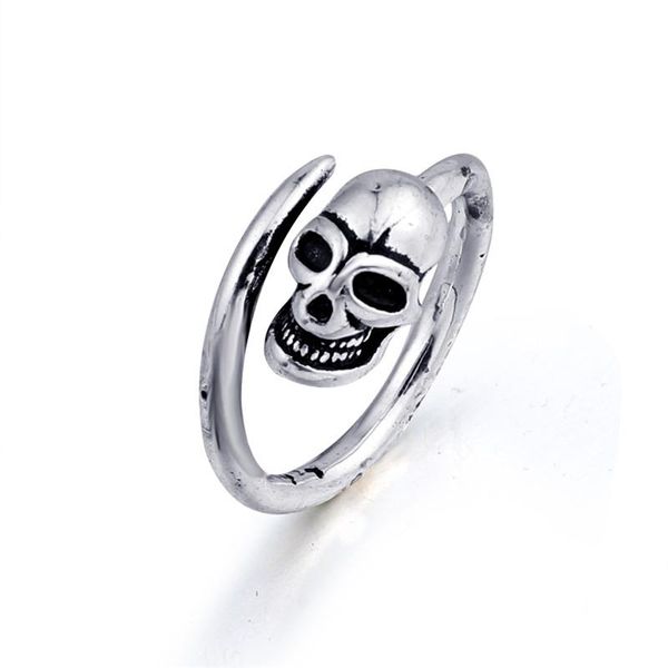 

1 шт punk личность череп открытые кольца для женщин мужчины gothic rock урожай цвет металла скелет байкер кольца мужской ювелирные изделия r, Bronze;silver