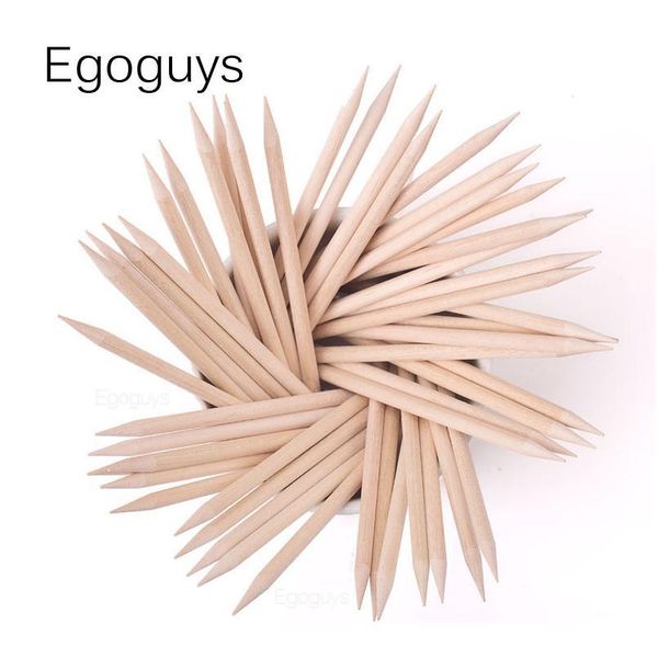 

girls dual heads nail art wood stick cuticle pusher orange wooden dead skin remover corneum remove manicure pedicure dot qyltlk