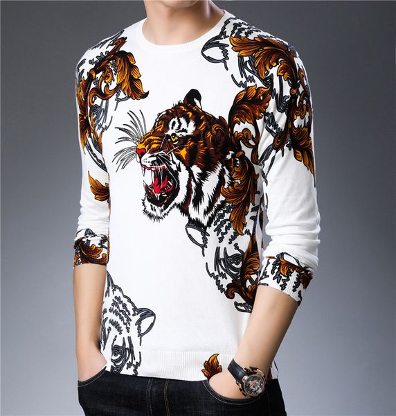 

2020 patterns tiger head herren designer spring kazak erkek tricot homme male sweater ogky, White;black