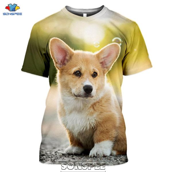 

animal corgi cute dog mens 3d print shirts harajuku kawaii aesthetic men clothing
