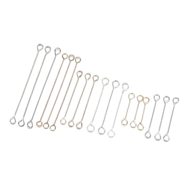 

50pcs lot 15 20 25 30 45mm metal steel double eye pin earrings ear connecting rod for diy jewelry pins making handcraft f jllrgz, Gray