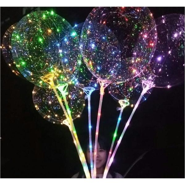 

led bobo balloon with 31.5inch stick string balloon light christmas halloween wedding birthday party decoration b wmtmqd fivegarden